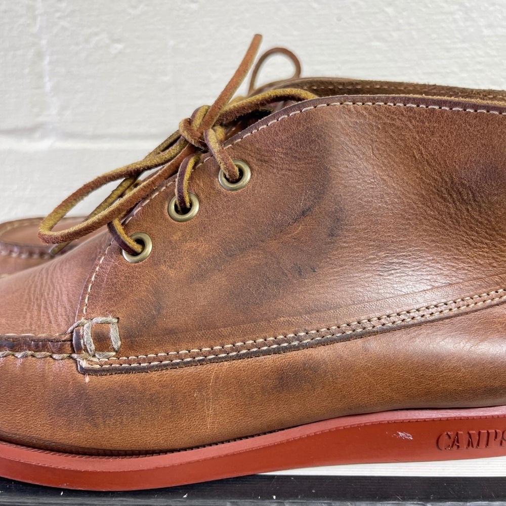 Sebago Campsides Brown Leather Chukka Ankle Boots Handsewn Lace up Men's 7 US - Picture 7 of 16